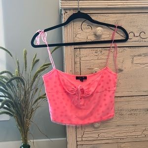 Flower mesh tank top